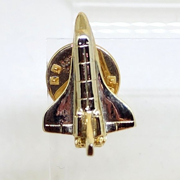 Vintage 1980's Ballou Reg'd Gold Plated NASA Space Shuttle Orbiter Lapel Tie Pin - Picture 6 of 6